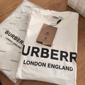 Burberry White Long Sleeve Tee